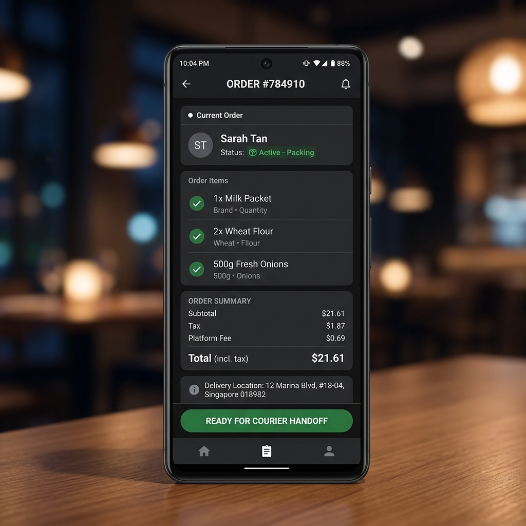 GrabU Partner App Mockup